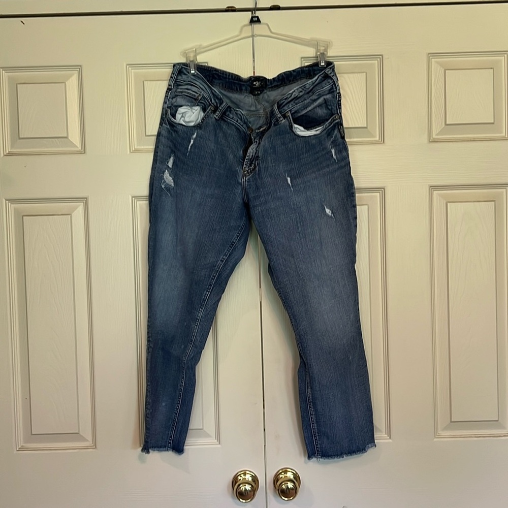 Silver cropped jeans